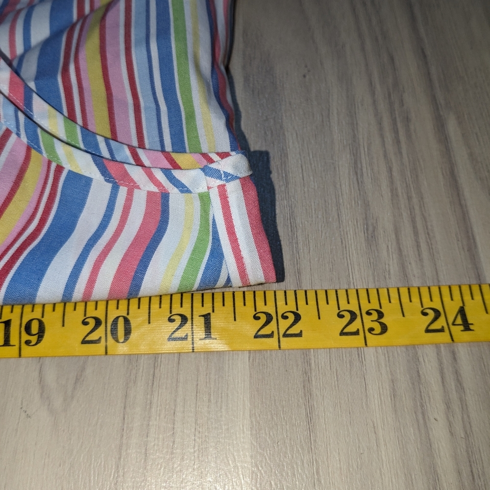 Talbots Womens 14W Multicolor Striped Button Down Shirt Top Blouse Sleeveless - Picture 8 of 11